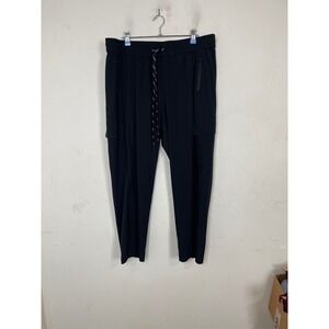 T by Talbots Black Cargo Jogger Pants Women 1X ID5247 Drawstring Activewear